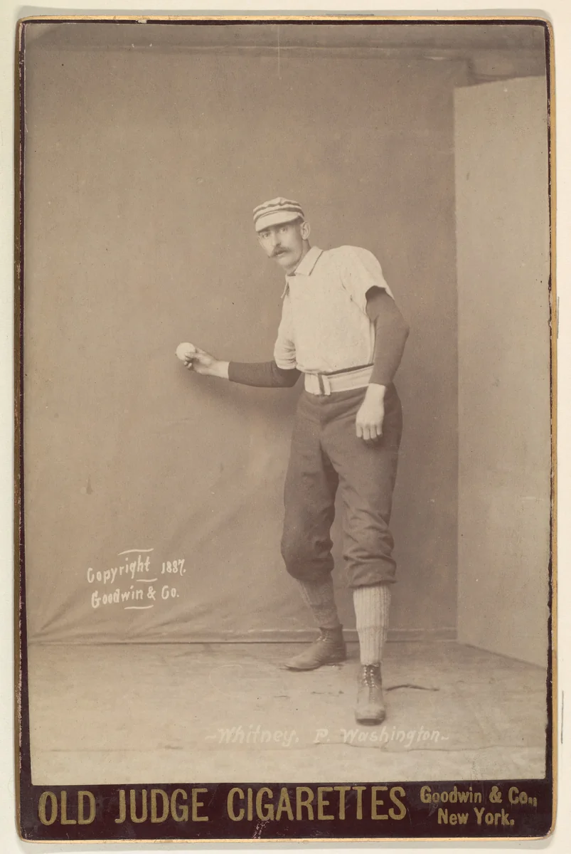 Whitney, Pitcher, Washington, from the series Old Judge Cigarettes by Goodwin & Company, photograph, 1887
