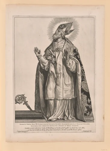Saint Gregory of Utrecht, from Saints of the North and South Netherlands by Cornelis Visscher, print, 1650