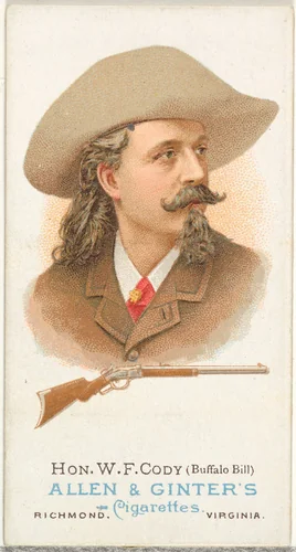 Hon. William Frederick Cody (Buffalo Bill), Rifle Shooter, from World's Champions, Series 1 (N28) for Allen & Ginter Cigarettes by Allen & Ginter, print, 1887