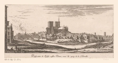 Gezicht op de Notre-Dame by Israël Silvestre, print, 1650