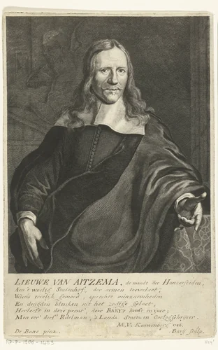 Portret van Lieuwe van Aitzema by Hendrik Bary, print, 1666