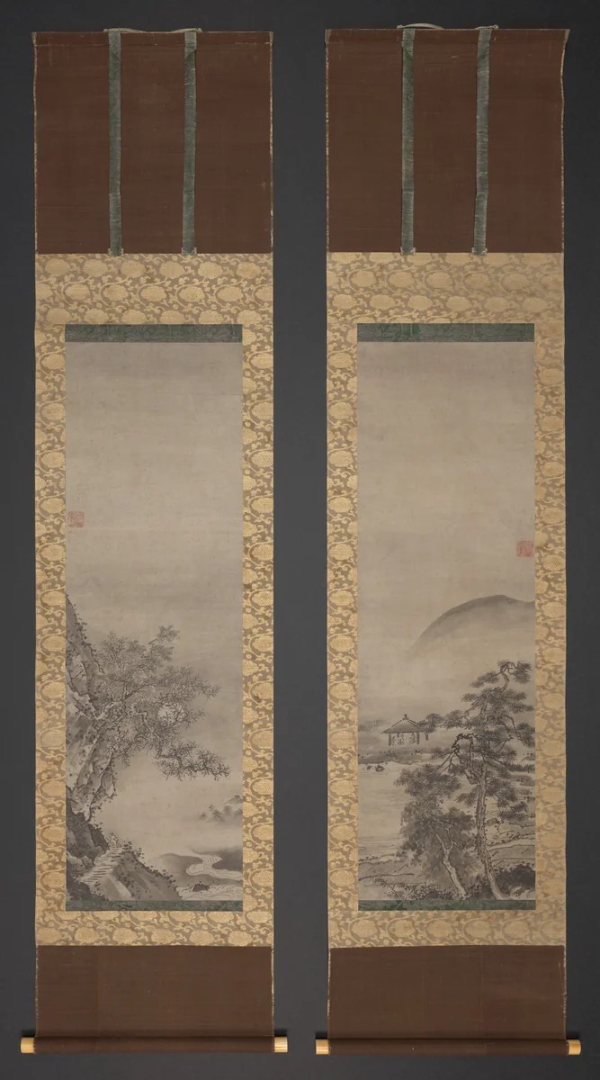 Landscapes with Figures by Shūgetsu Tōkan, painting, 1495-1505