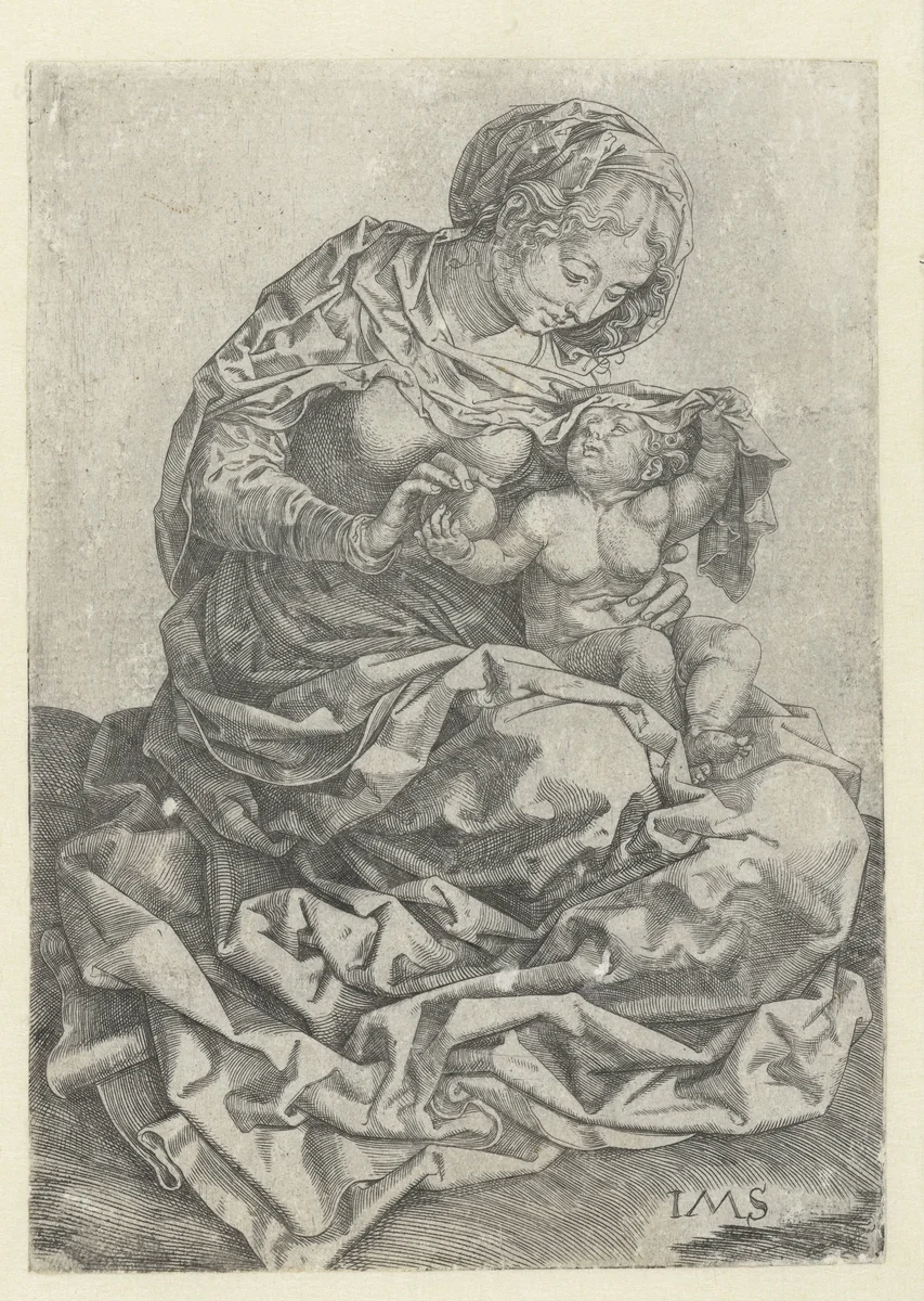 Madonna met kind by Unknown, print, 1488-1535