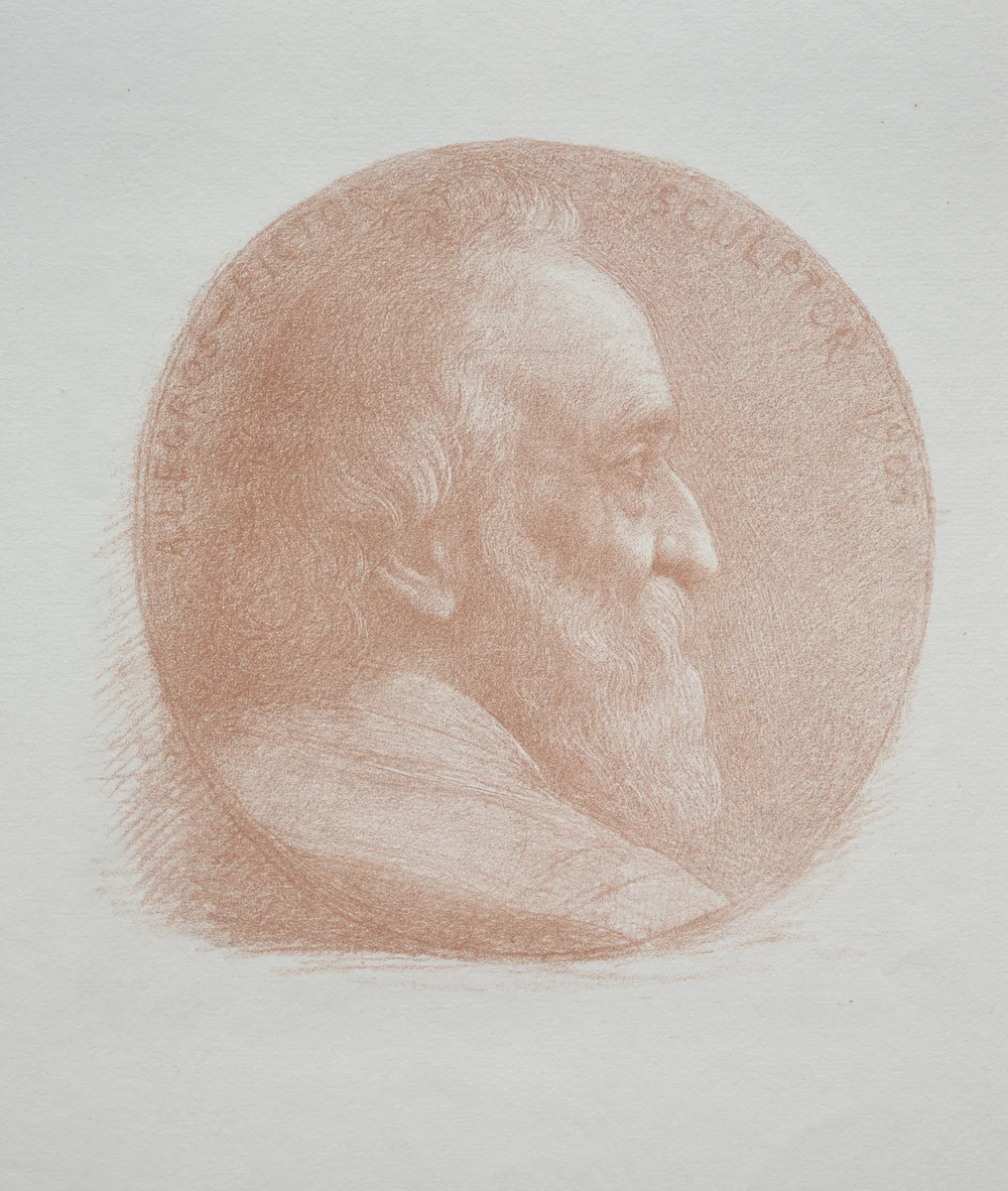 Self-Portrait, Medallion No. 2 (11th Plate) by Alphonse Legros, print, 1857-1911