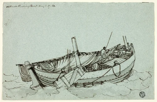 Ostende Fishing Boat by Clarkson Stanfield, drawing, 1860