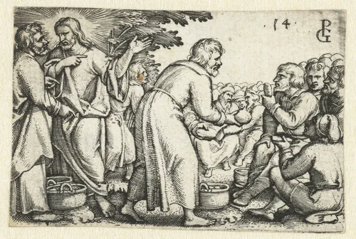 Wonderbare spijziging by Unknown, print, 1534-1535