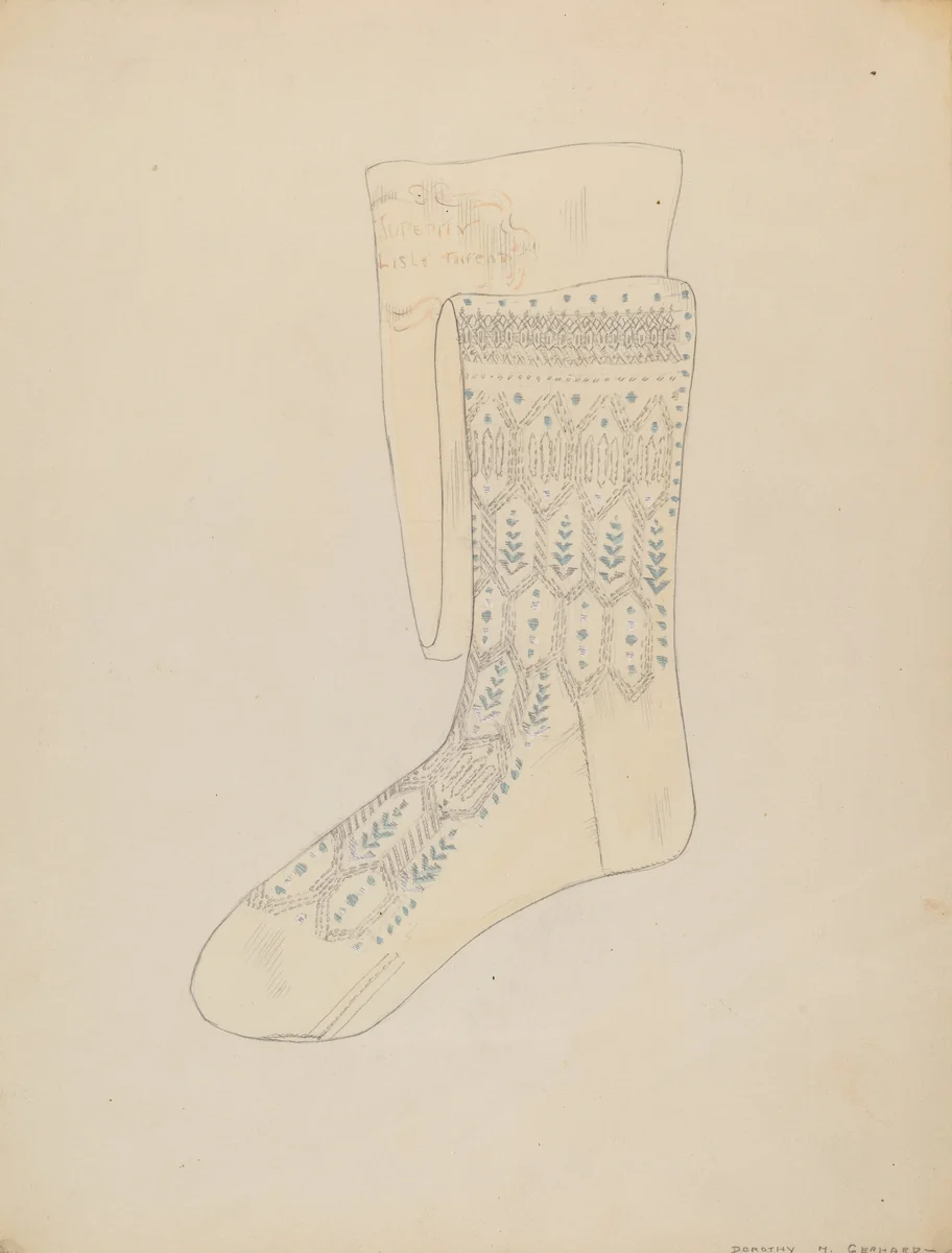 Stockings by Dorothy M. Gerhard, index of american design, 1936