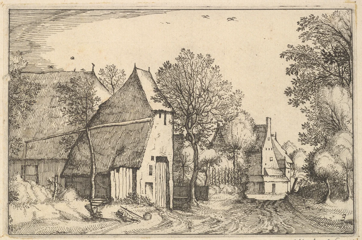 Village Road, plate 3 from "Regiunculae et Villae Aliquot Ducatus Brabantiae" by Claes Jansz Visscher, print, 1605-1615