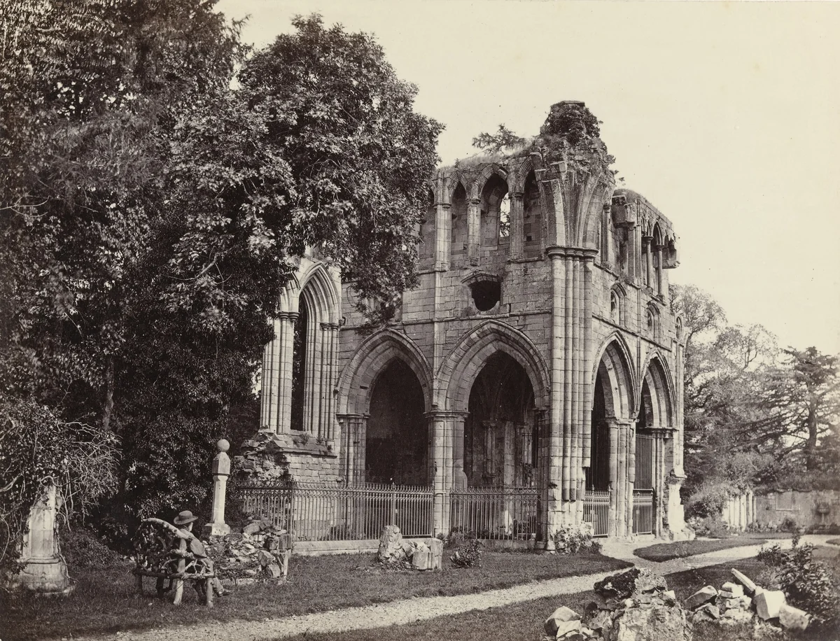 Dryburgh Abbey, Sir Walter Scott's Tomb by Francis Frith, photograph, 1860