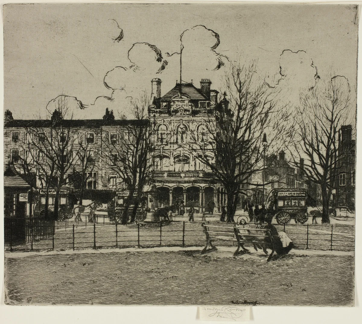 Parson's Green, Afternoon, End of Winter, The Duke's Head by Theodore Roussel, print, 1906