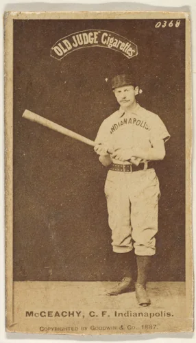 Jack McGeachey, Center Field, Indianapolis, from the Old Judge series (N172) for Old Judge Cigarettes by Goodwin & Company, photograph, 1887