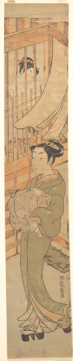 In the Yoshiwara District by Isoda Koryūsai, print, 1767-1799