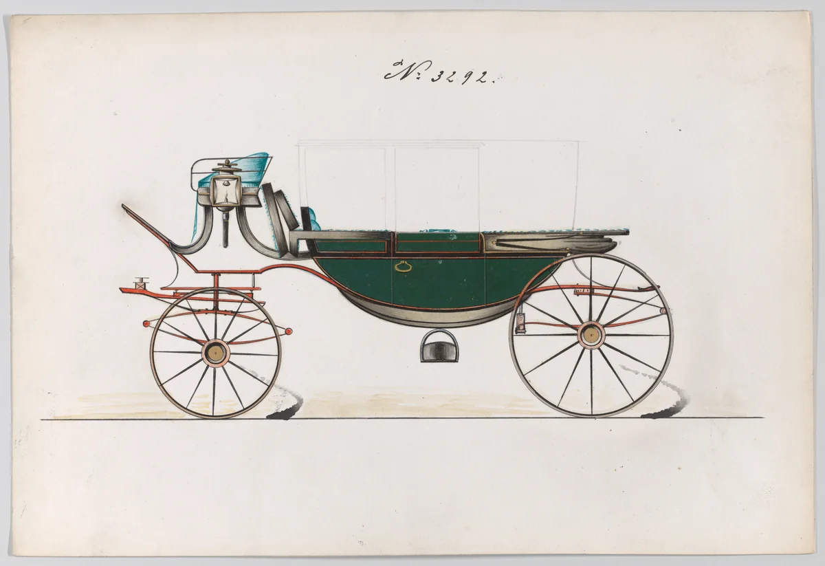 Design for Landau, No. 3292 by Brewster & Co., drawing, 1877