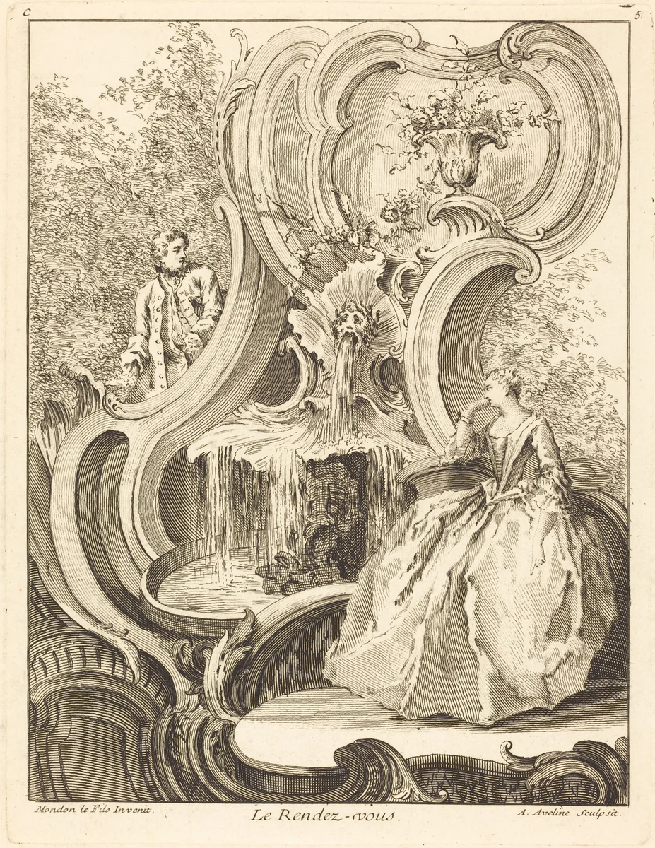 Le Rendez-vous by Antoine Aveline, Jean Mondon, print, 1736
