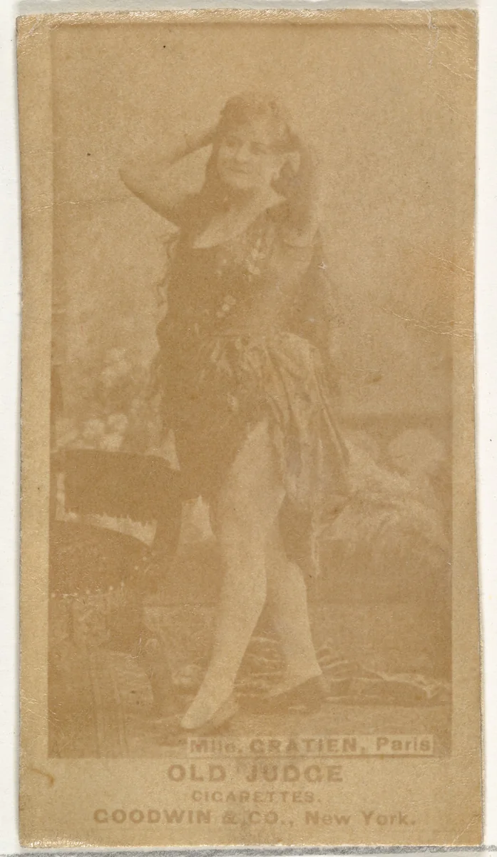 Mlle. Gratien, Paris, from the Actors and Actresses series (N171) for Old Judge Cigarettes by Goodwin & Company, photograph, 1886-1890