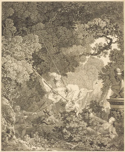 Les Hazards heureux de l'Escarpolettes (The Swing) by Nicolas Delaunay; Jean Honoré Fragonard, print, 1782