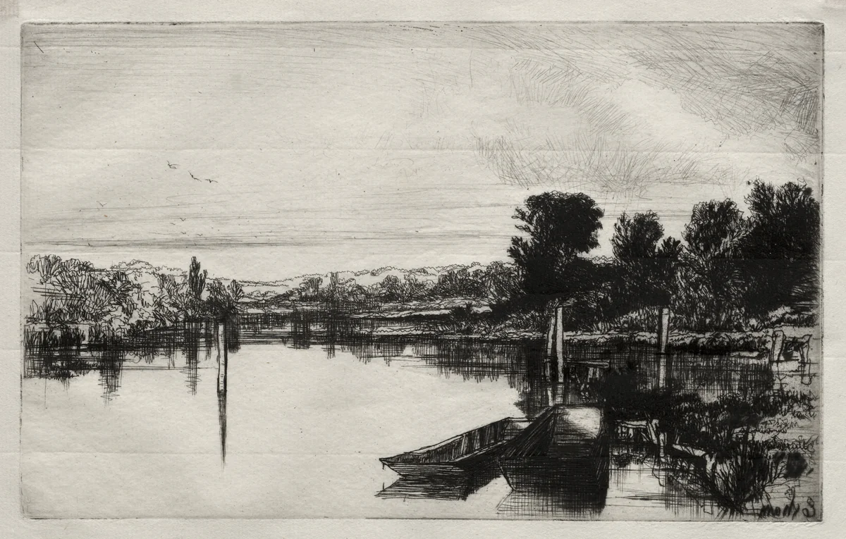 Egham by Francis Seymour-Haden, print, 1859