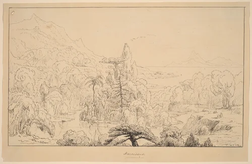 Narcissus [recto] by Thomas Cole, drawing, 1828