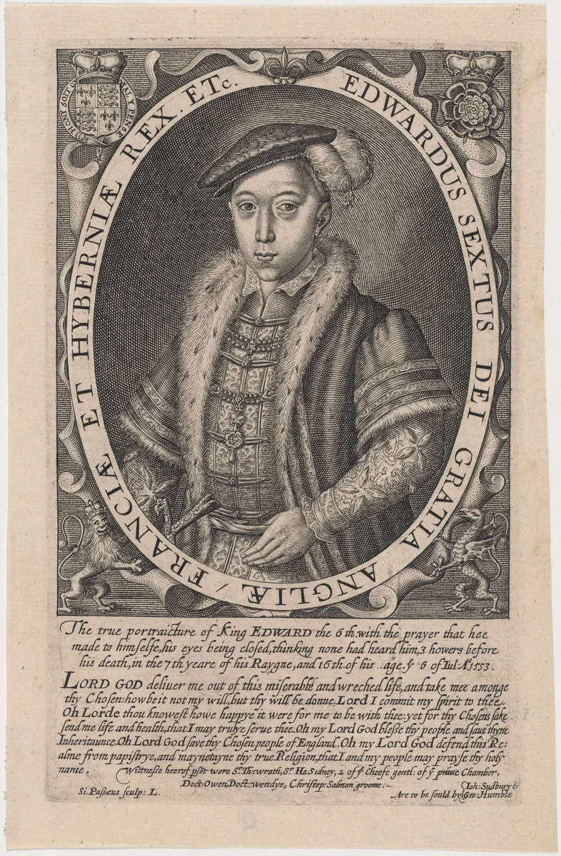 Edward VI of England by Simon van de Passe, print, 1595-1647