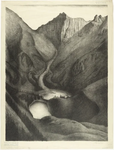 Soiern Lakes (Soiernseen) by Alexander Kanoldt, print, 1934