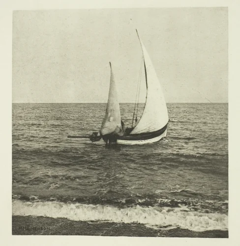 A Suffolk Shrimper "Going Off" by Peter Henry Emerson, print, 1883-1887