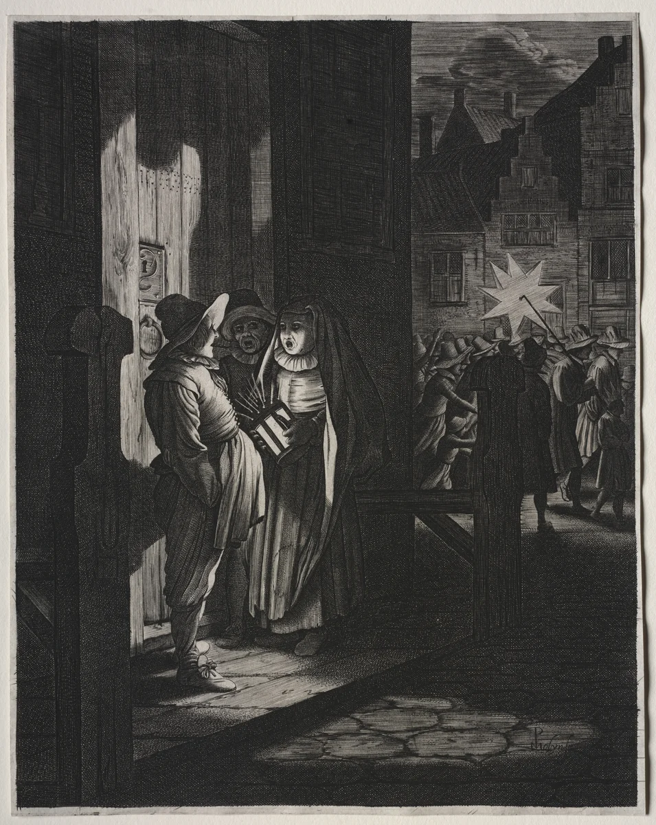 Star of Kings, A Night Piece by Jan van de Velde, print, 1630