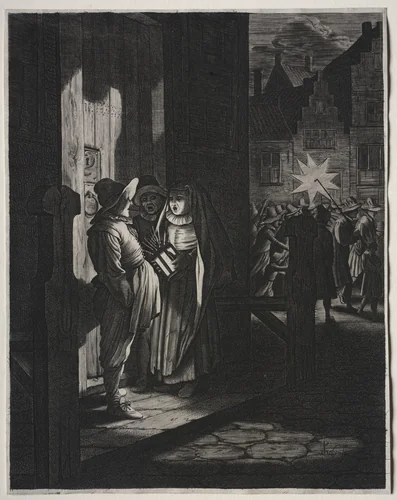 Star of Kings, A Night Piece by Jan van de Velde, print, 1630