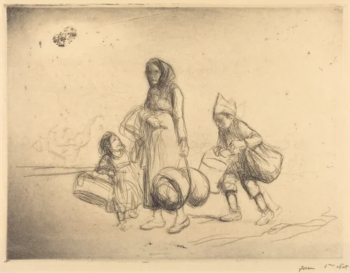 Le retour au foyer (The Return Home) by Jean-Louis Forain, print, 1915