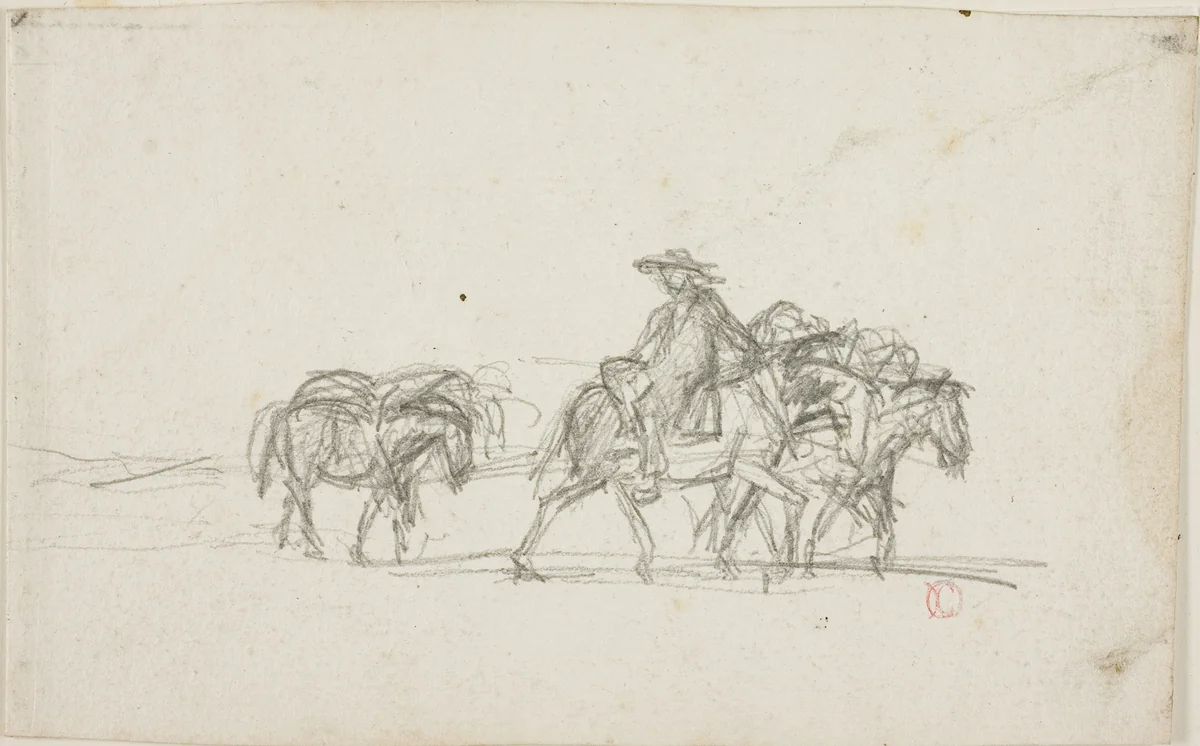 Study by Charles-François Daubigny, drawing, 1845-1855
