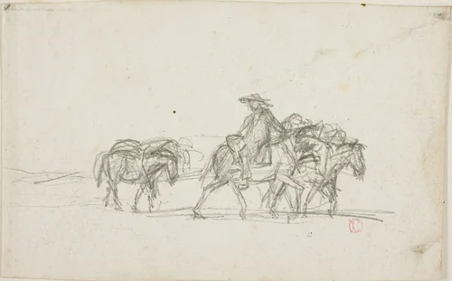 Study by Charles-François Daubigny, drawing, 1845-1855