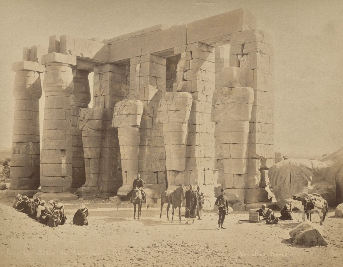 Les cariatides du Ramesseum 134 by Abdullah Frères, photograph, 1860-1889