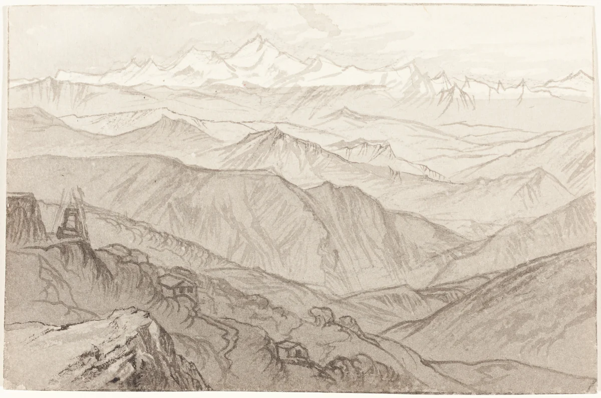 Mount Kinchinjunga (All Things Fair) by Edward Lear, drawing, 1874