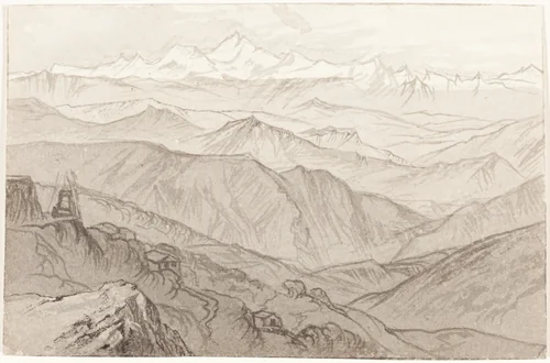 Mount Kinchinjunga (All Things Fair) by Edward Lear, drawing, 1874