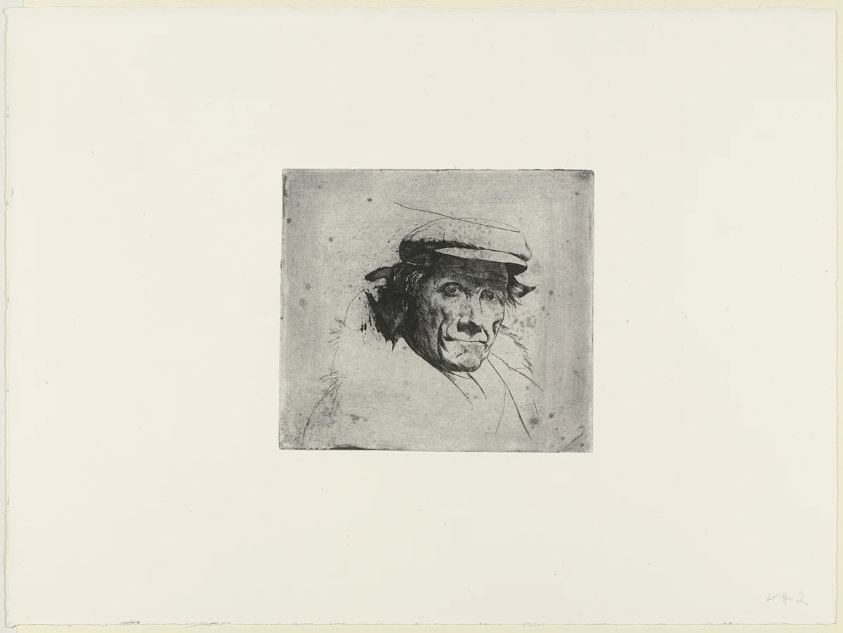 Portrait of a Man in a Cap by Joseph Stella, print, 1900