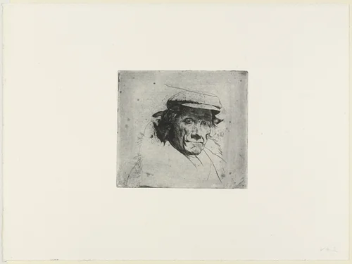 Portrait of a Man in a Cap by Joseph Stella, print, 1900