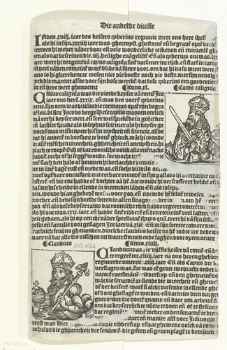 Twee portretten van Romeinse keizers by anonymous, print, 1517
