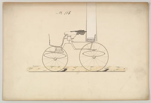 Design for Phaeton, no. 158 by Brewster & Co., drawing, 1850-1874