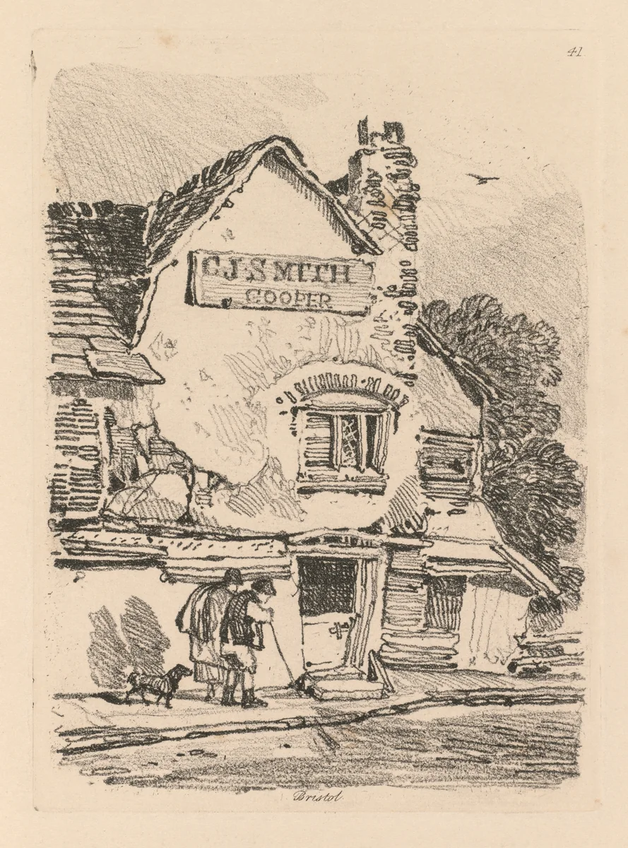 Liber Studiorum: Plate 41, House at Bristol by John Sell Cotman, book, 1838