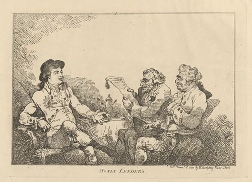 Money Lenders by Thomas Rowlandson, print, 1784