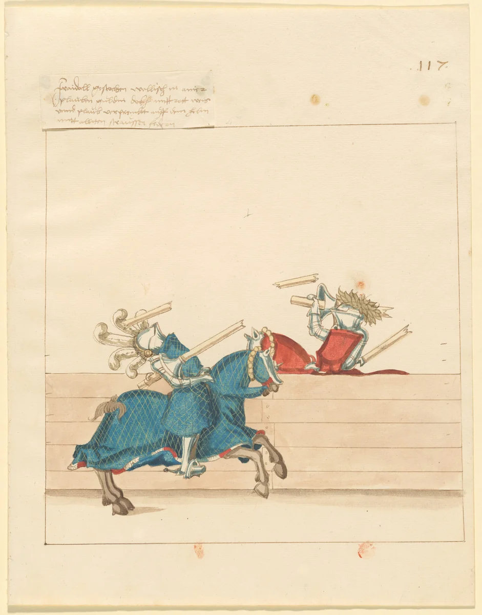 Italian Joust of Peace by German 16th Century, drawing, 1515