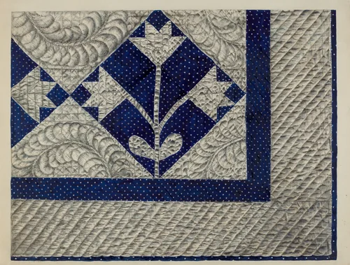 Cotton Quilt by Katherine Hastings, index of american design, 1935-1942