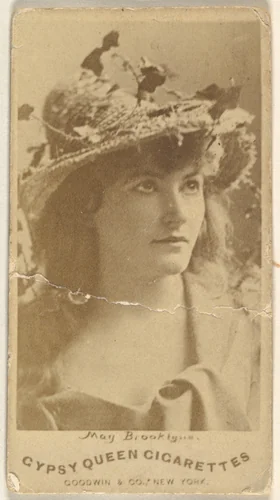 May Brooklyne, from the Actors and Actresses series (N171) for Gypsy Queen Cigarettes by Goodwin & Company, photograph, 1886-1890