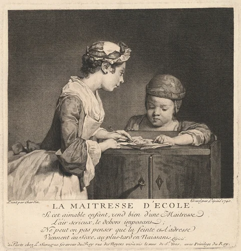 La Maitresse d'ecole by Bernard Lépicié
Jean Siméon Chardin, print, 1740
