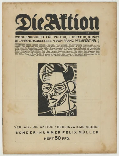 Die Aktion, vol. 7, no. 7/8 by Conrad Felixmüller, periodical, 1917