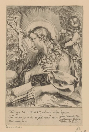 Boetvaardige Maria Magdalena by anonymous, print, 1576-1624