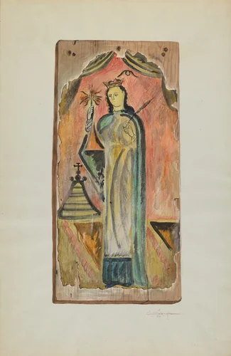 Santo (Nuestra-Sonora di la Luze) by Carl O'Bergh, index of american design, 1939