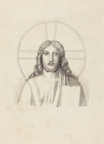 Head of Our Savior, from Arringhi's "Roma Subterranea" by Henry Noel Humphreys; John Flaxman, print, 1829