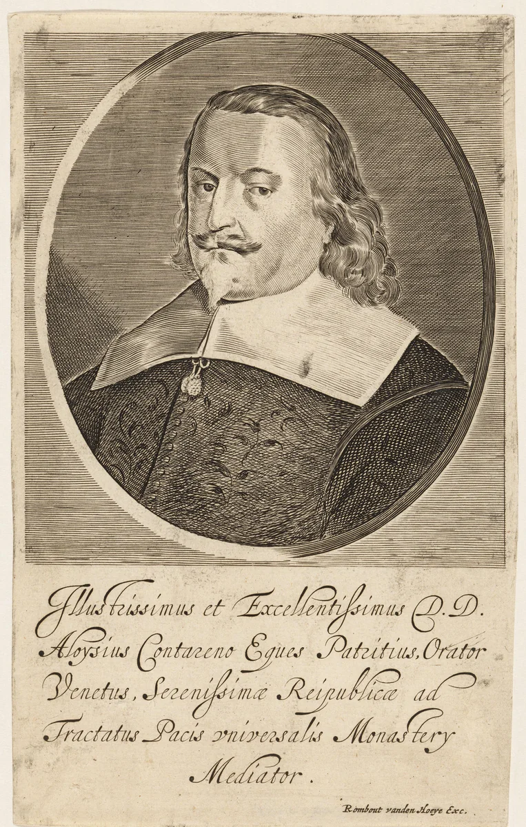 Portret van Aloysius Contareno by Pieter Holsteyn, print, 1648-1670