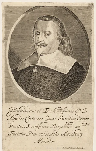 Portret van Aloysius Contareno by Pieter Holsteyn, print, 1648-1670
