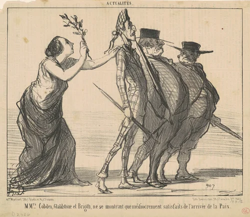 Mmrs. Cobden, Gladsone et Brigth ... by Honoré Daumier, print, 1856